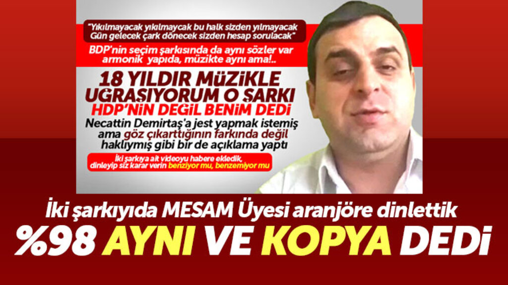 Necattin Demirtaş için jest amaçlı yapılan o şarkıyı aranjöre sorduk: Kopya ve aynı dedi