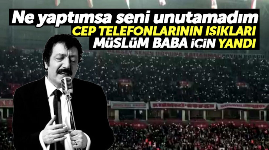 Yılport Samsunspor taraftarı Müslüm Gürses için statta cep telefonlarının ışıklarını yaktı
