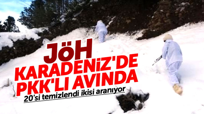 Karadeniz'de JÖH ve komando timleri PKK'lı iki teröristin peşine düştü
