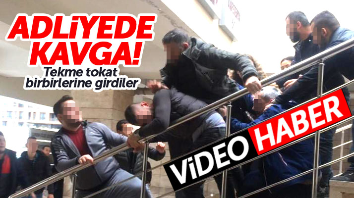 Samsun Adliyesinde duruşma sonrası tekmeli tokatlı kavga çıktı