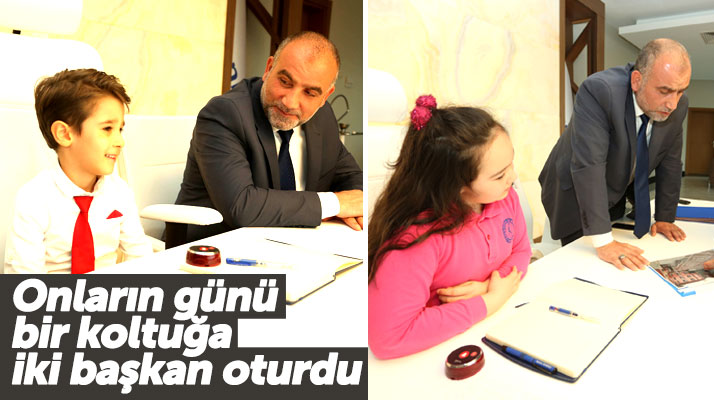 Canik Belediye Başkanı İbrahim Sandıkçı 23 Nisan'da koltuğunu öğrencilere teslim etti