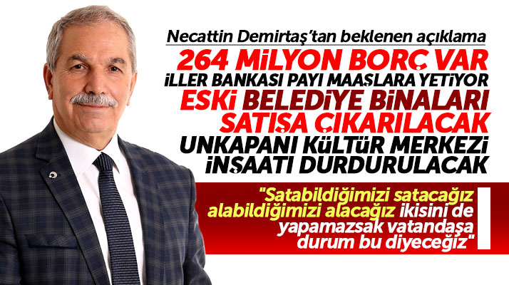 Necattin Demirtaş İlkadım Belediyesinin 264 milyon borcu olduğunu açıkladı