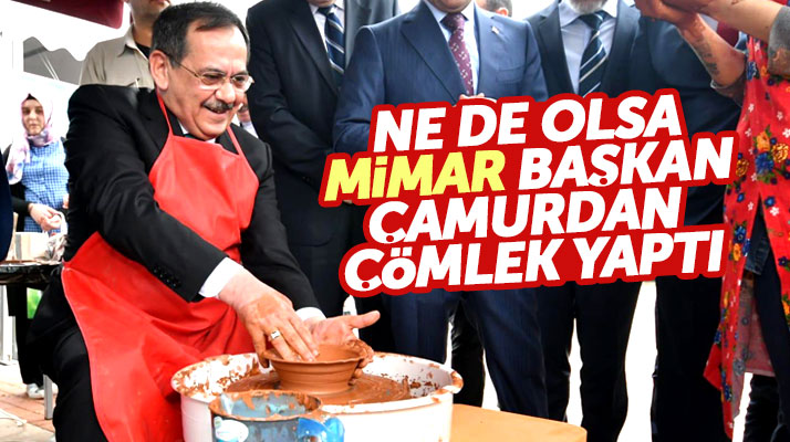 Samsun Büyükşehir Belediye Başkanı Mustafa Demir çamurdan çömlek yaptı