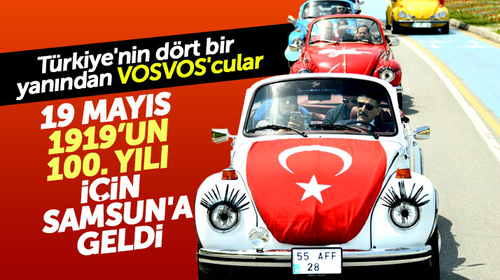 Samsun'a 19 Mayıs'ın 100. yılı için gelen Vosvos'cular şehir turu attı