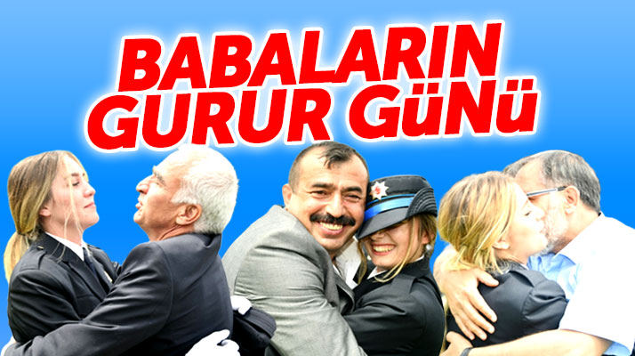 Samsun'da mezun olan bayan polislerin babaları büyük sevinç yaşadı