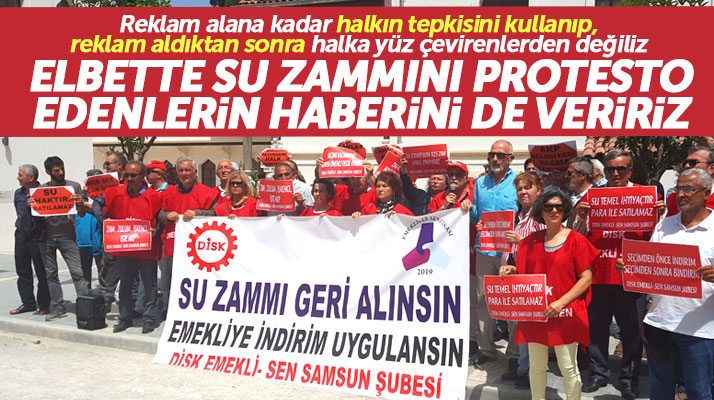 Samsun Büyükşehir Belediyesi önünde su zammı protesto edildi