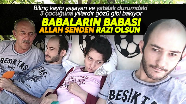 Samsun 19 Mayıs'ta yatalak 3 çocuğuna fedakarca bakan baba yılın babası seçildi