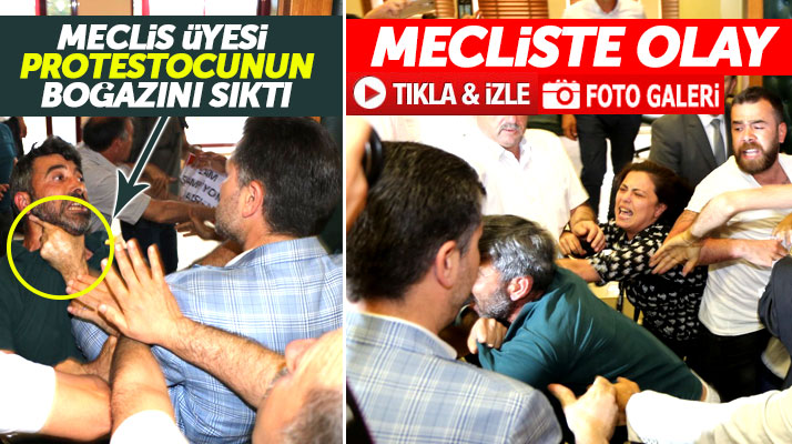 Samsun Büyükşehir Belediyesi meclisinde su zammı protestosu sırasında çıkan olayın görüntüleri
