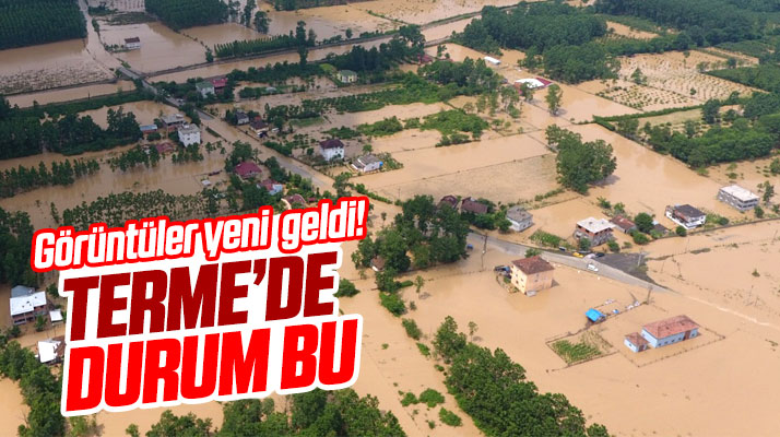 Samsun'un Terme ilçesinden sel görüntüleri..