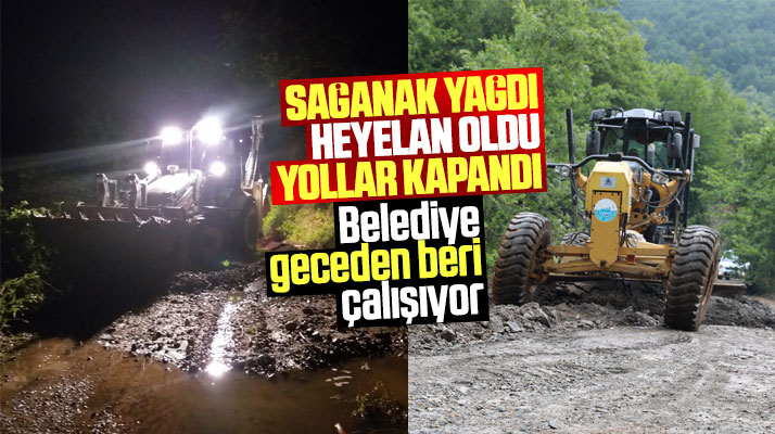 Samsun İlkadım'da heyelandan kapanan yolları belediye ulaşıma açtı