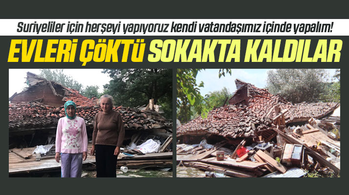 Samsun'un Alaçam ilçesinde evleri çöken iki kız kardeş sokakta kaldı
