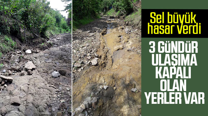 Samsun'da sel felaketinin yaşandığı ilçelerde 3 gündür ulaşımı kapalı olan mahalleler var