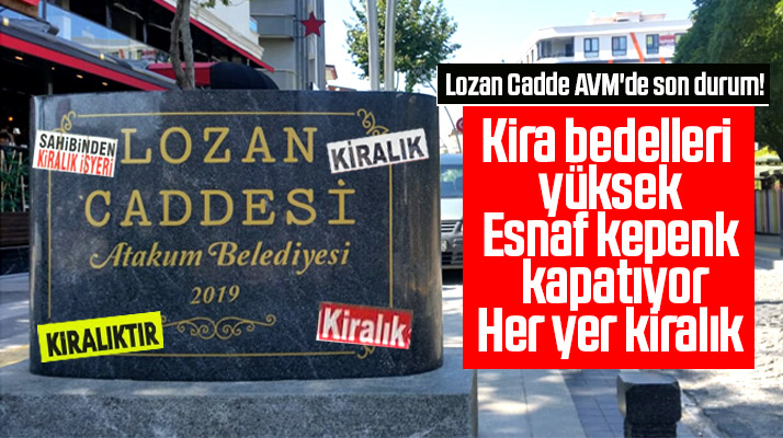 Samsun'un Atakum ilçesinde ki Lozan Cadde AVM'de esnaflar kepenk kapatmaya başladı