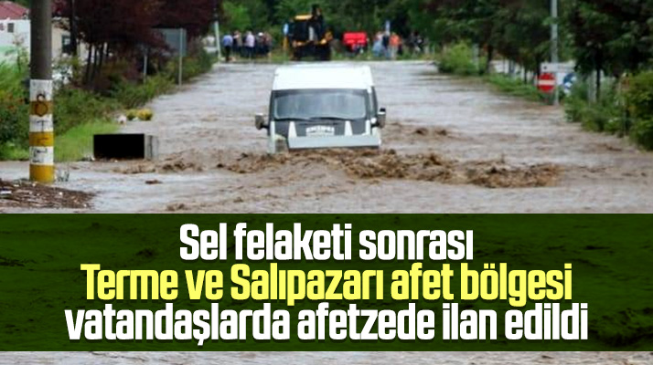 Samsun'da Terme ve Salıpazarı ilçeleri sel nedeniyle afet kapsamına alındı