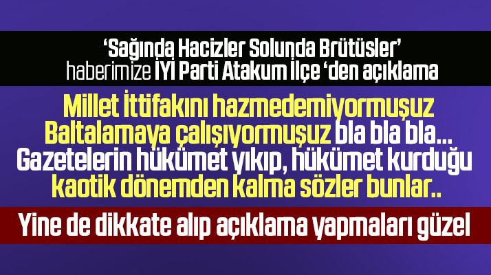 Samsun Kent Haber'in Sağında Hacizler Solunda Brütüsler yazısına İYİ Parti'den açıklama