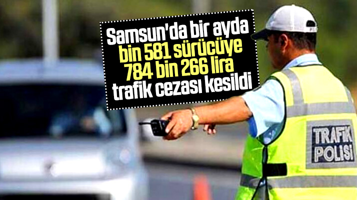 Samsun'da Eylül ayında bin 581 sürücüye 784 bin 266 lira trafik cezası kesildi