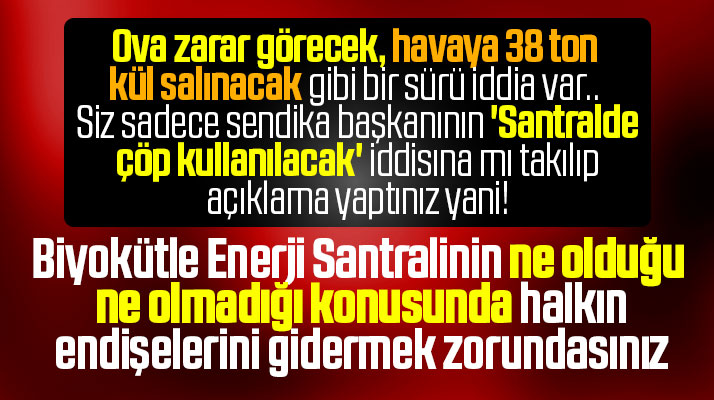 Samsun'da yapılacak Biyokütle Enerji Santralinde çöp kullanılacak iddiasına açıklama