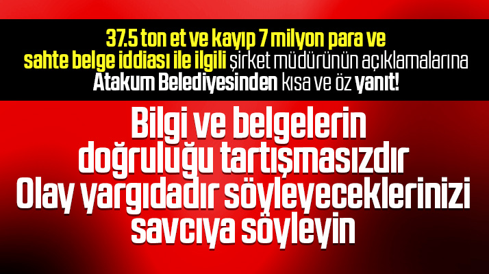 Atakum Belediyesinden şirket müdürü Osman Temiz'in açıklamalarına yanıt