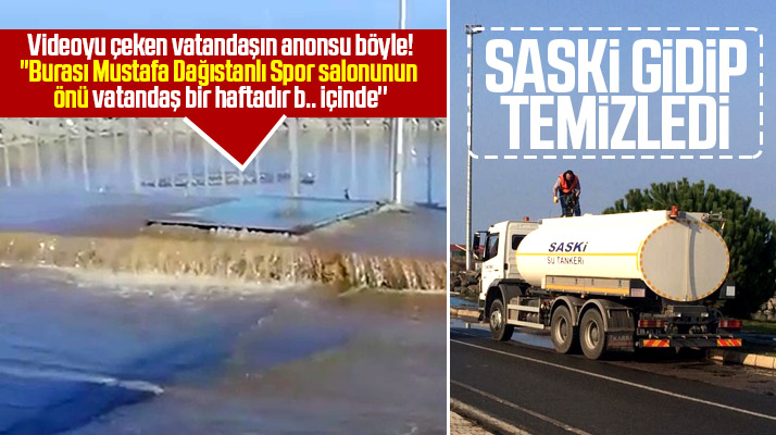 Samsun'da bir haftadır lağım suları altında kaldığı iddia edilen yolu SASKi temizledi