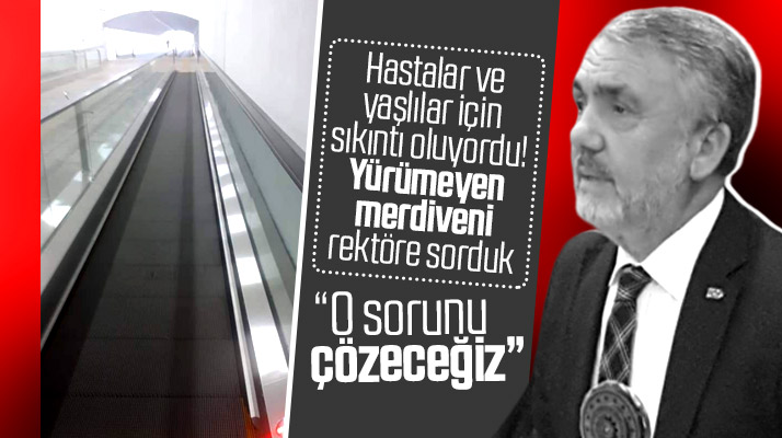 OMÜ Rektörü Bilgiç, tramvay durağında ki yürümeyen merdiven ile ilgili konuştu