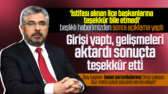 Ersan Aksu görevden alınan ilçe başkanlarına açıklama yapıp teşekkür etti