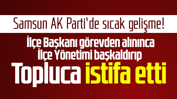 Samsun AK Parti'de flaş gelişme! Kavak İlçe Yönetimi topluca istifa etti