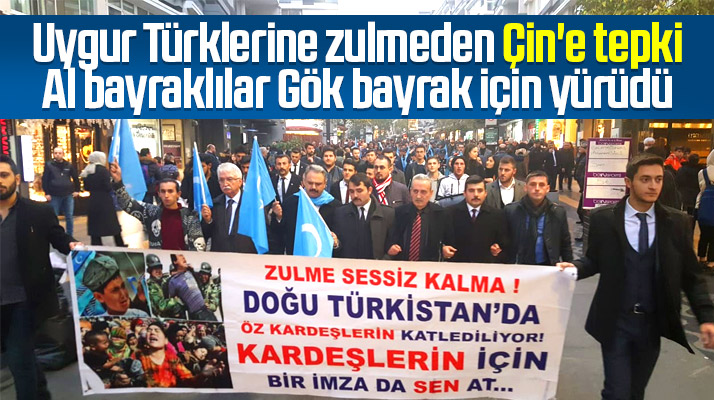 Samsun'da Uygur Türklerine zulmeden Çin devleti protesto edildi