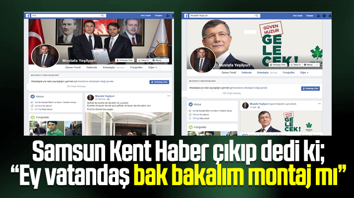 Mustafa Yeşilyurt Erdoğan'lı fotoğrafı kaldırdı Davutoğlu'nu koydu