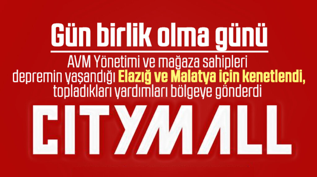 Cıty Mall AVM Elazığ ve Malatya'daki depremzedelere yardım gönderdi