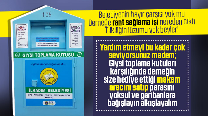İlkadım Belediyesine 306 adet giysi kumbarası karşılığı makam aracı hediye edildi