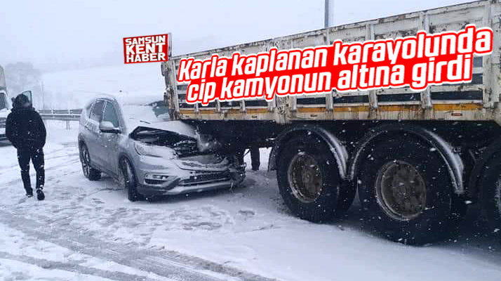 Samsun'da karda kayan cip kamyonun altına girdi