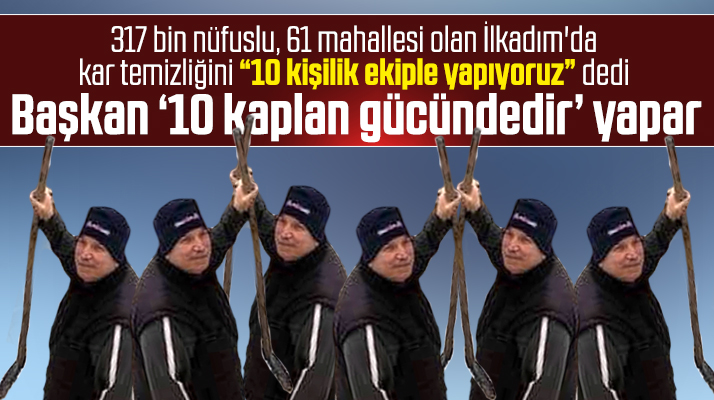 İlkadım Belediyesi kar temizleme çalışmalarını 10 kişilik ekiple yapıyor