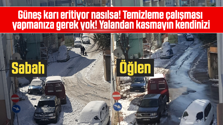 Samsun'da yağan karı Pazartesi günü açan güneş eritmeye başladı