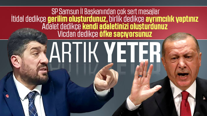 SP Samsun İl Başkanı Armutçu Erdoğan'ın grup konuşmasına tepki gösterdi