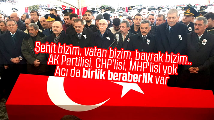 Samsunlu siyasiler şehit Tayfun Pekel'in cenazesinde birlik beraberlik görüntüsü verdi