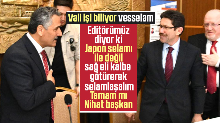 Samsun Valisi'de Korona Virüs'e karşı sağ elini kalbini götürerek selamlaştı