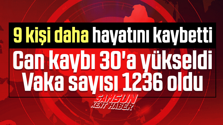 Korona Virüs nedeniyle 9 kişi daha hayatını kaybetti! Can kaybı 30'a yükseldi
