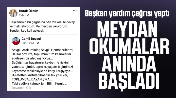 Cemil Deveci'nin ihtiyaç sahipleri için yardım çağrısına anında yanıtlar geldi
