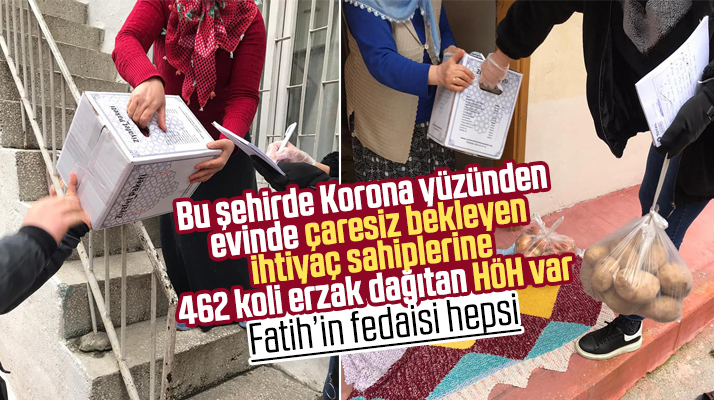 Samsun'da Fatih mahallesi ihtiyaç sahibi ailelere 462 koli erzak dağıttı