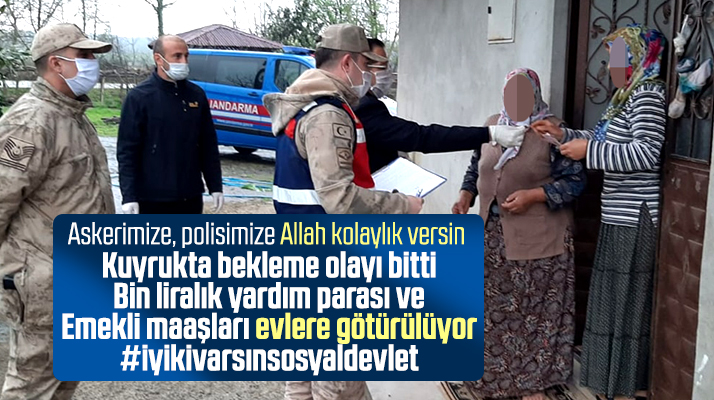Samsun'da ihtiyaç sahiplerine yardım paraları evlerinde teslim edildi