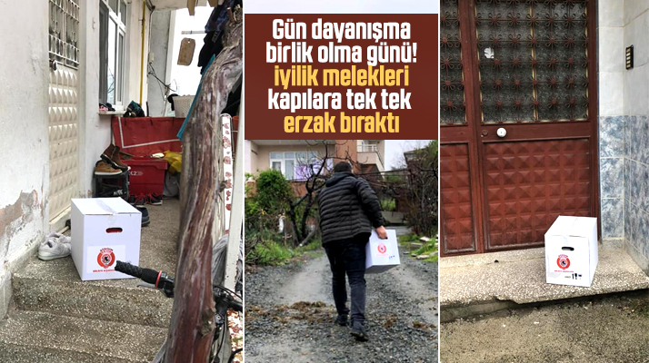 Atakum Şehir Platformu ihtiyaç sahiplerinin kapısına gıda erzakı bırakıyor