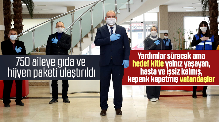 Canik Belediyesi 750 ihtiyaç sahibi aileye gıda ve hijyen paketi ulaştırdı