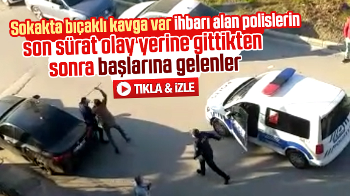 Samsun'da bıçaklı kavga var ihbarı alan polislerin olay yerinde karşılaştığı sürpriz