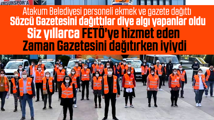 Samsun'da CHP'li Atakum Belediyesi ekmek ve gazete dağıttı