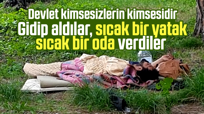 Samsun'da hastane bahçesinde yatıp kalkan kimsesize sosyal devlet sahip çıktı