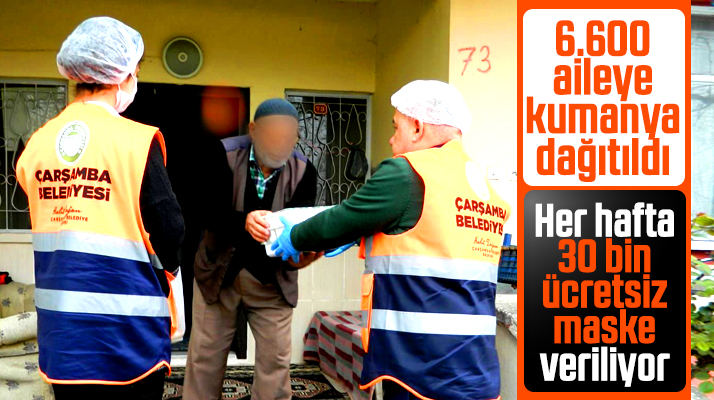 Çarşamba Belediyesi Korona Virüs nedeniyle her hafta 30 bin maske dağıtıyor