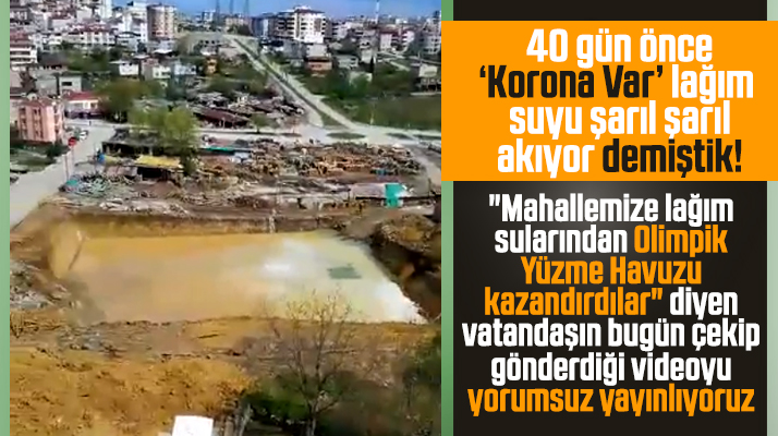 Samsun'da lağım suları ile dolan inşaat alanında ki sorun yeniden baş gösterdi