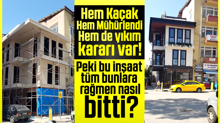 Samsun'da mühürlenen ve yıkım kararı olan kaçak inşaat bitirildi