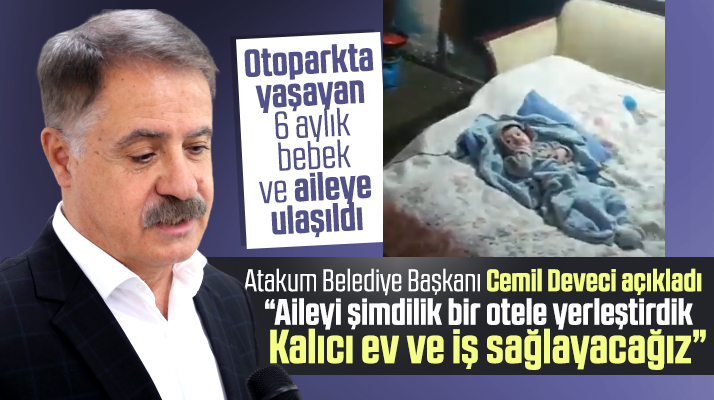 Samsun'da otoparkta yaşayan aileye Atakum Belediyesi sahip çıktı