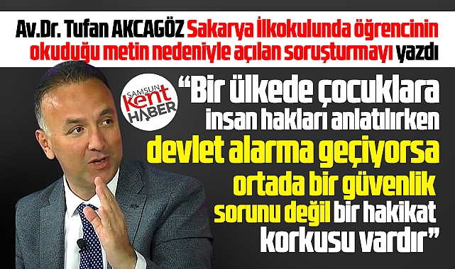 Samsun'da Sakarya İlkokulunda öğrencinin okuduğu metne açılan soruşturma!